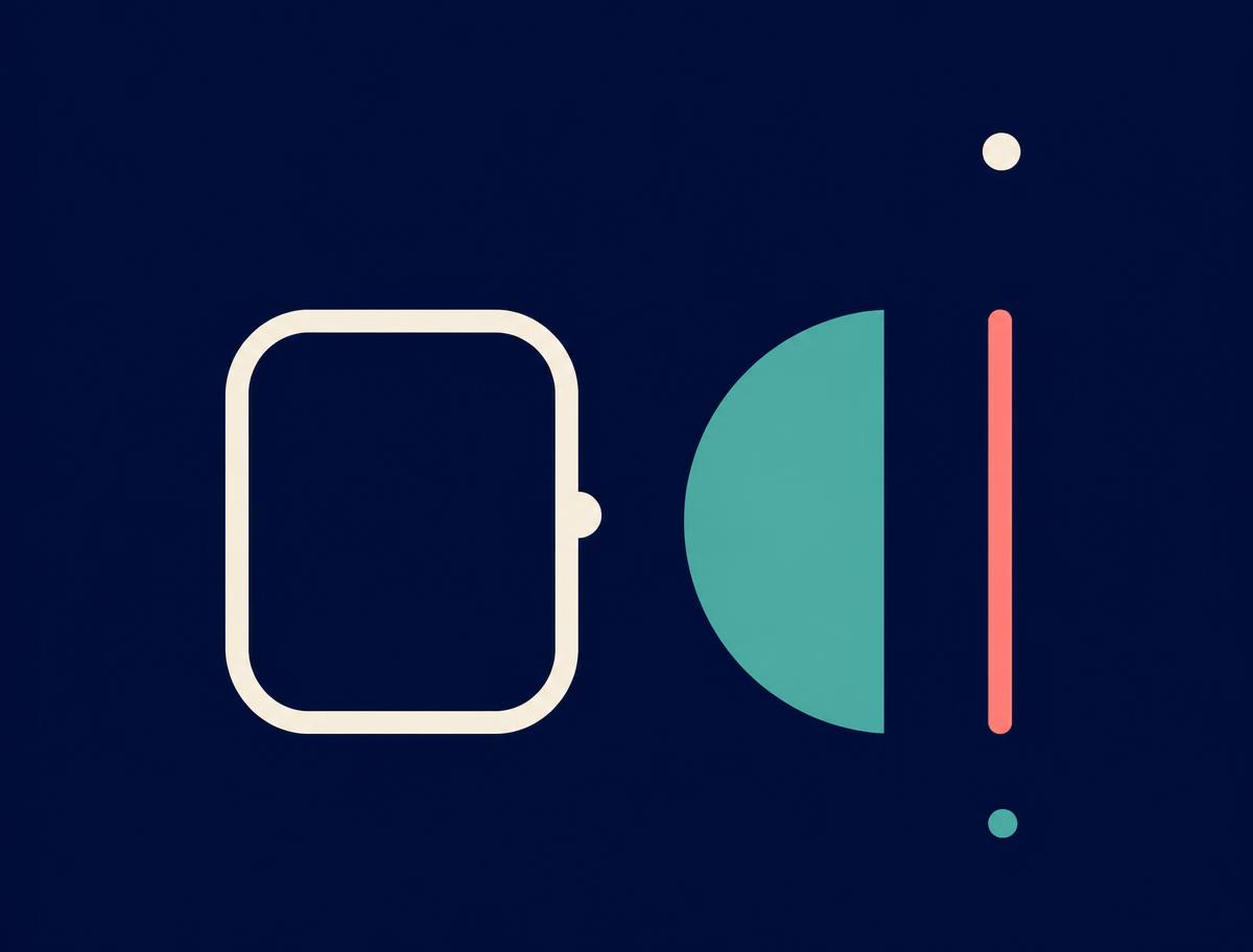 Minimalist illustration of a person holding an AI smart device